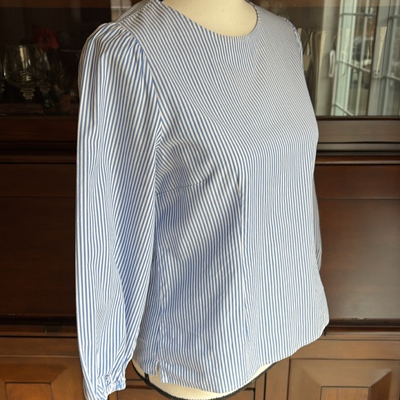 J. Crew Striped Puff Sleeve Striped Top 6 - Picture 11 of 12